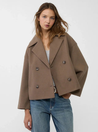 Oversized Double-Breasted Wool Coat