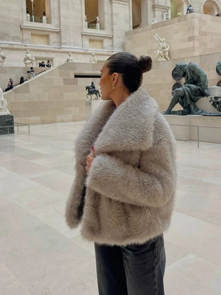 Soft Shaggy Faux Fur Open-Front Jacket