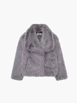 Soft Shaggy Faux Fur Open-Front Jacket