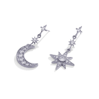 Crystal Moon & Star Earrings