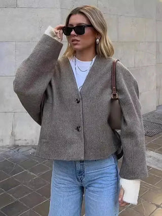 Casual Short Buttoned Pocket Jacket