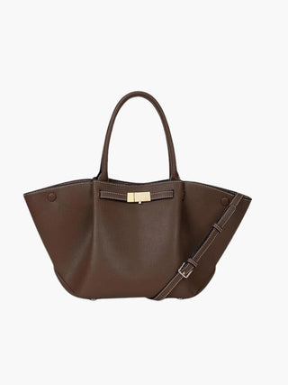 Classic Faux Leather Charm Tote Bag