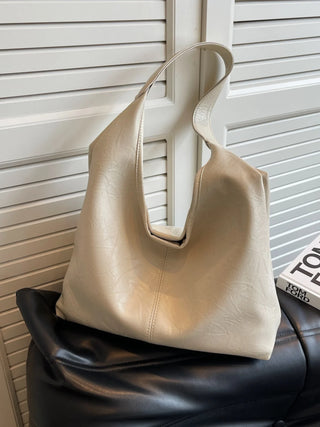 Faux Leather Slouchy Hobo Shoulder Bag