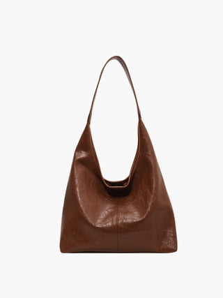 Faux Leather Slouchy Hobo Shoulder Bag