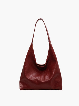 Faux Leather Slouchy Hobo Shoulder Bag