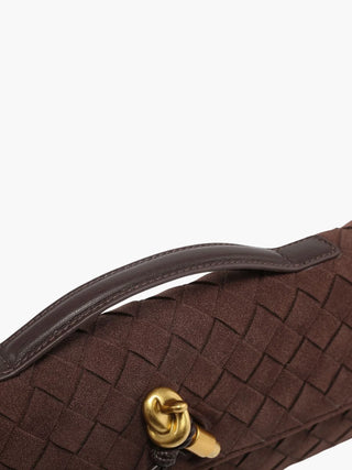 Faux Suede Braided Clasp Clutch Bag