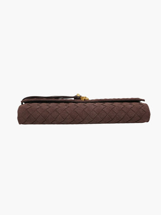 Faux Suede Braided Clasp Clutch Bag