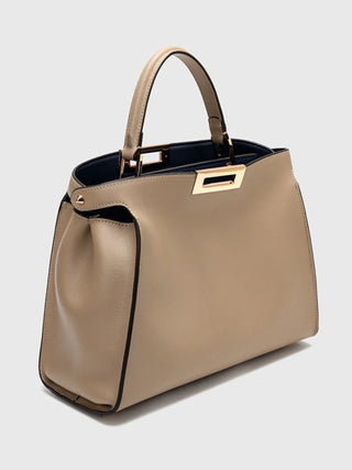 Faux Leather Satchel with Dual Carrying Options