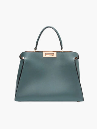 Faux Leather Satchel with Dual Carrying Options