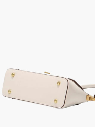 Faux Leather Shoulder Bag with Vintage Gold-Tone Hardware