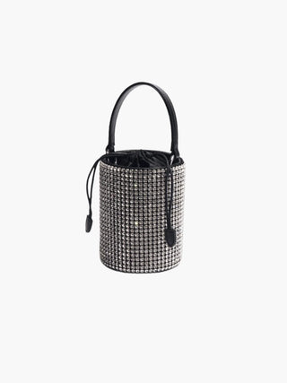 Glamorous Evening Bucket Bag with Rhinestone Finish