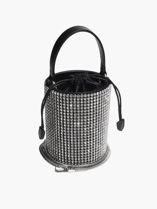 Glamorous Evening Bucket Bag with Rhinestone Finish