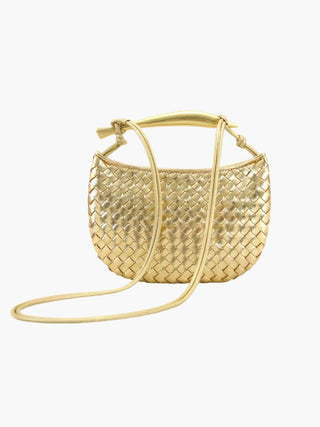 Gold-Handle Sardine Woven Bag