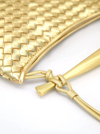 Gold-Handle Sardine Woven Bag