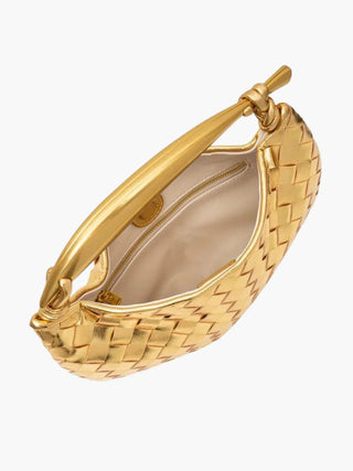 Gold-Handle Sardine Woven Bag