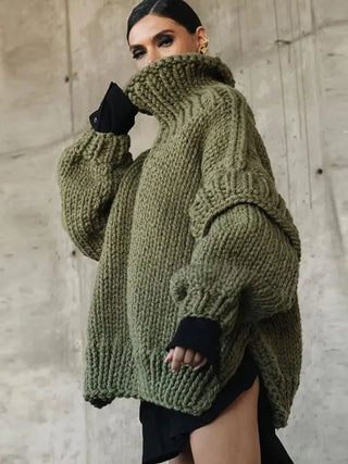 Cozy Knit Oversized Turtleneck Sweater