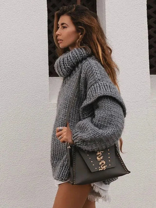 Cozy Knit Oversized Turtleneck Sweater