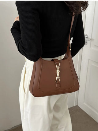 Minimalist Faux Leather Saddle Shoulder Bag