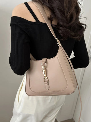 Minimalist Faux Leather Saddle Shoulder Bag