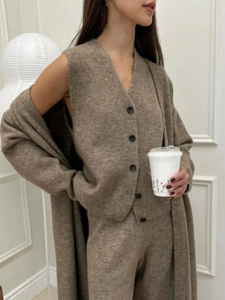 Relaxed Fit Knit Three-Piece Lounge Set