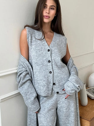 Relaxed Fit Knit Three-Piece Lounge Set