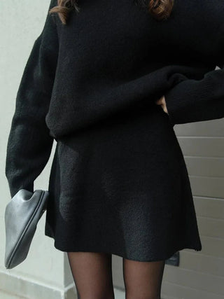 Soft Knit Oversized Sweater Skirt Set