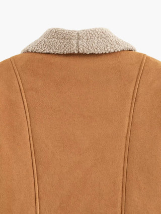 Warm Sherpa-Lined Faux Suede Jacket