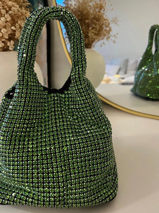 Luxe Rhinestone Mini Bucket Bag