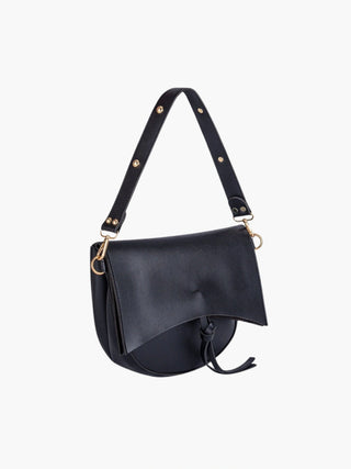 Minimalist Faux Leather Half-Moon Bag