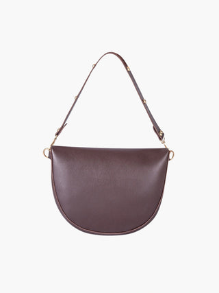 Minimalist Faux Leather Half-Moon Bag