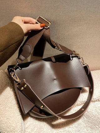 Minimalist Faux Leather Half-Moon Bag