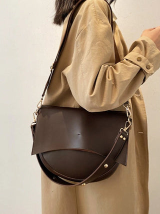 Minimalist Faux Leather Half-Moon Bag