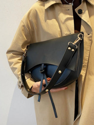 Minimalist Faux Leather Half-Moon Bag