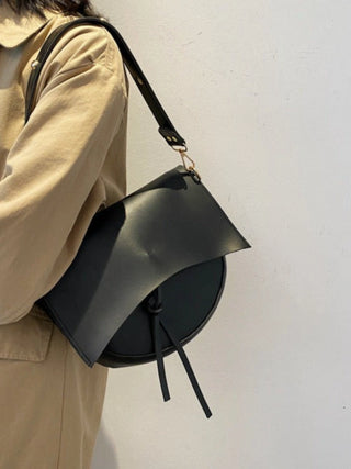 Minimalist Faux Leather Half-Moon Bag