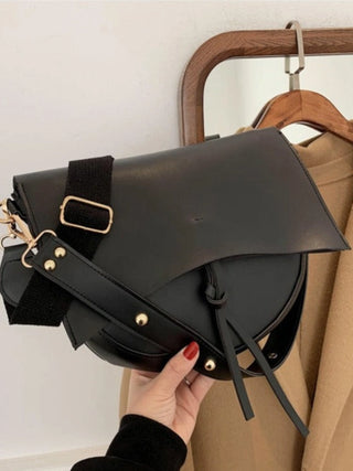 Minimalist Faux Leather Half-Moon Bag