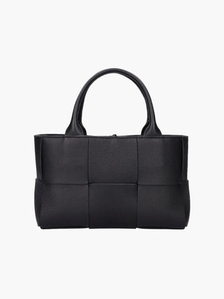 Textured Leather Tote Bag with Reinforced Stitching