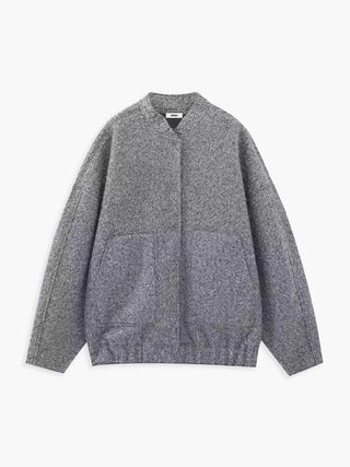 Relaxed Fit Wool Bomber Jacket