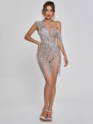 She Slays Split Sequin Mini Dress